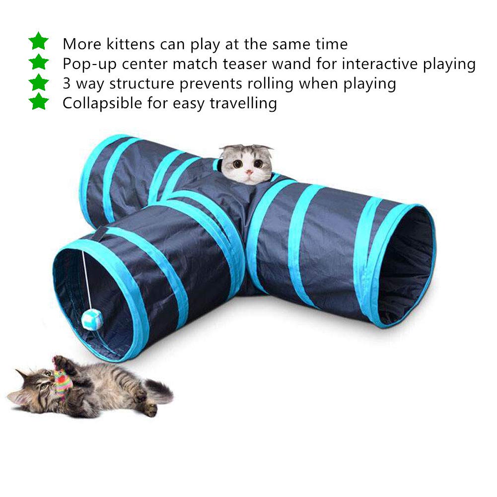 24-Piece Cat Toys Variety Pack - Interactive Wand, 3-Way Tunnel, Catnip Fish & Mouse, Crinkle Balls, Feather & Chew Toys - Deluxe Kitten Play Set for Indoor Cats | Perfect for Christmas Gifts, Birthday Presents & Playtime Stimulation