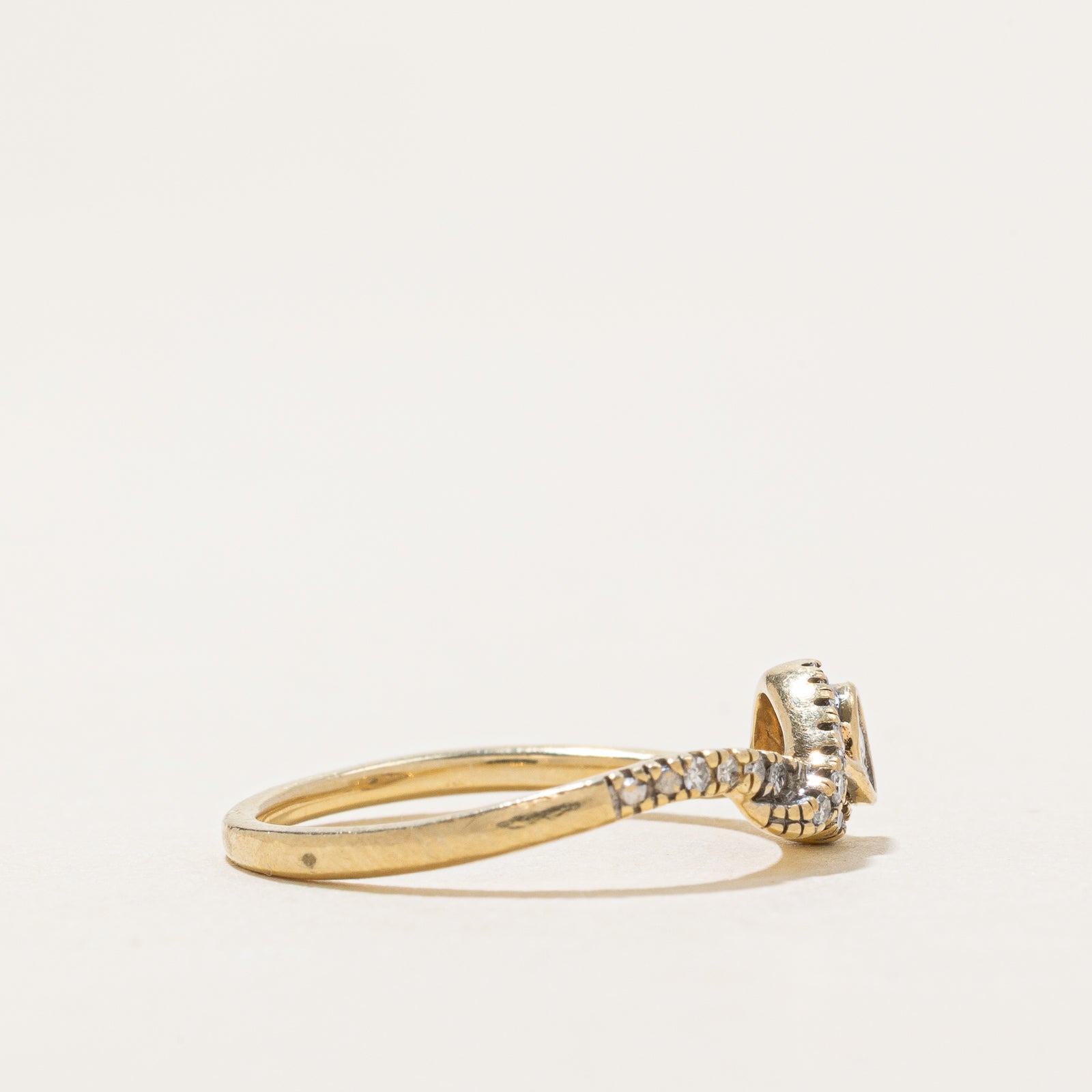 0.12ctw Illusion Set Diamond Cross Over Ring - Size 6.25 | Elegant Stackable Ring for Women | Perfect for Weddings, Anniversaries & Everyday Wear