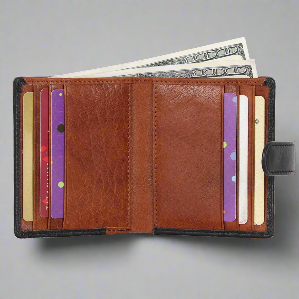 BOL Men's Slim RFID Blocking Leather Card Holder with Tab Back - Perfect for Business, Travel & Everyday Use