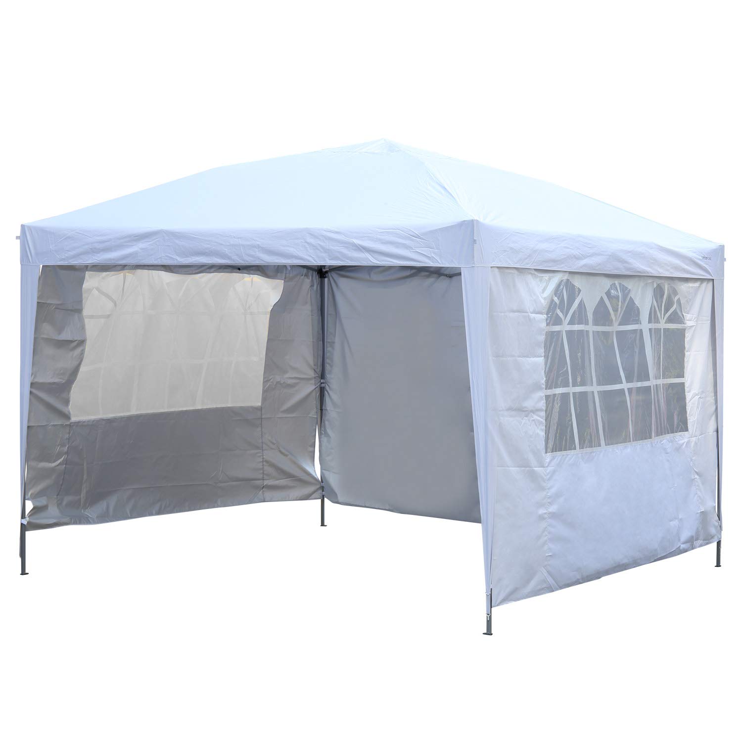 10x10 Pop Up Canopy Party Tent - Instant Gazebo with 4 Removable Sidewalls (White) - Perfect for Outdoor Events, Picnics, Camping & Backyard Gatherings
