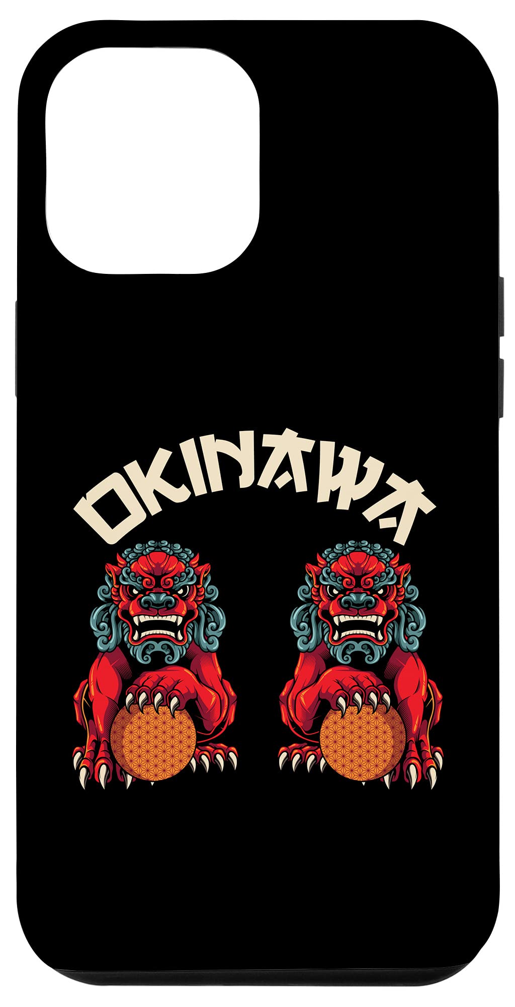 iPhone 12 Pro Max Case with Okinawa Shisa Dogs Design - Durable Protective Phone Cover for Travel, Daily Use & Gift Giving