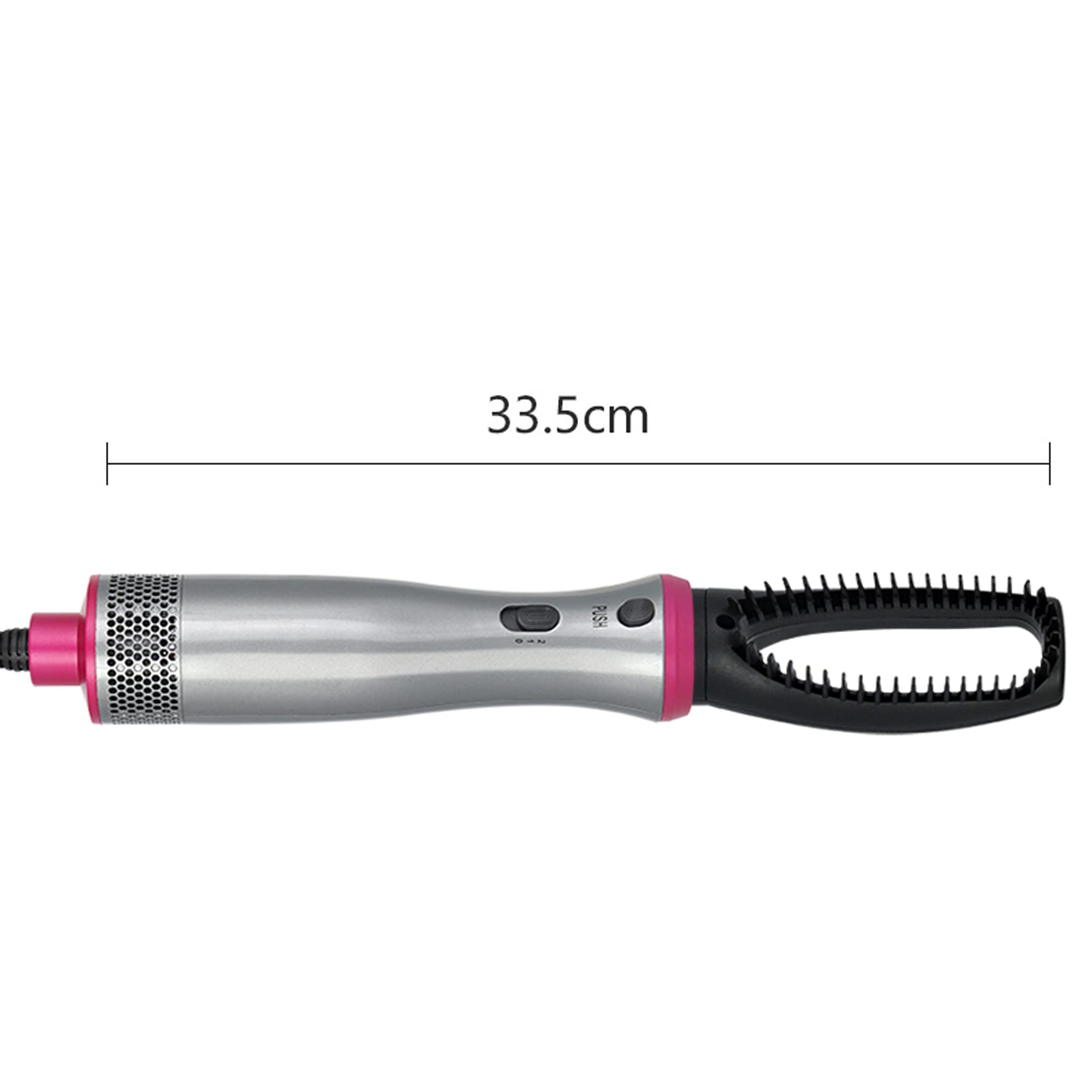BY-812 Hair Dryer Brush - 2-in-1 Blow Dryer & Volumizing Hot Air Styler with Negative Ions, Detachable Interchangeable Brush Heads (Gray/Pink) for Salon-Quality Blowouts at Home - Perfect for Styling, Straightening & Adding Volume to All Hair Types