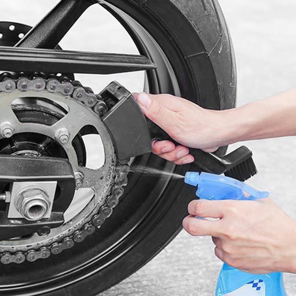 MiOYOOW Motorcycle Chain Brush - Portable Bike Chain Cleaner Tool for Motorcycle & Bicycle Maintenance | Easy Non-Disassembly Cleaning for Dirt, Grease & Grime | Perfect for Road Bikes, Mountain Bikes & Dirt Bikes