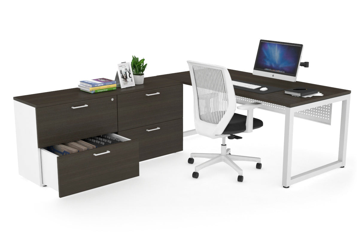 Quadro Loop Executive White Frame Desk [1600L x 700W] - Modern Office Furniture for Executive Workspaces & Home Offices