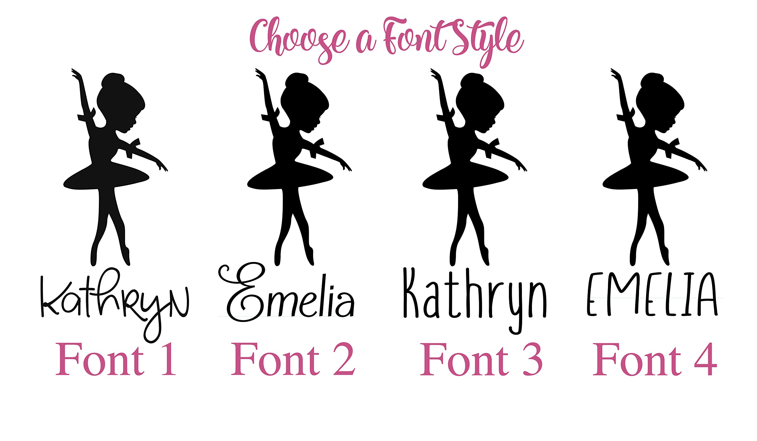 Personalized Ballerina Dance Decal Stickers - Custom Name Ballet Stickers for Tumblers, Water Bottles, Laptops - Perfect Dance Recital Gifts for Girls, Jazz Dance Company Favors - Great for Dance Competitions, Studio Decor & Birthday Presents