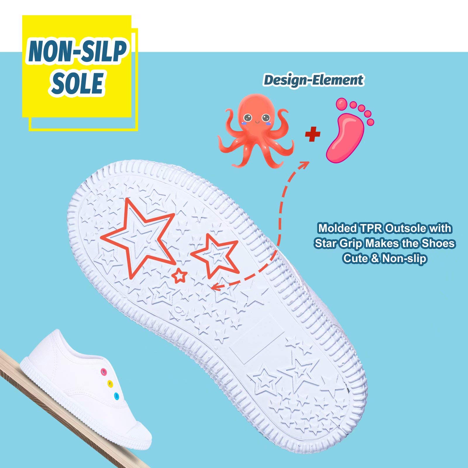 **Toddler Canvas Sneakers for Boys & Girls - Lightweight Slip-On Comfortable Kids Running Shoes (Toddler/Little Kids/Big Kids) - Perfect for Playground, School & Casual Wear**