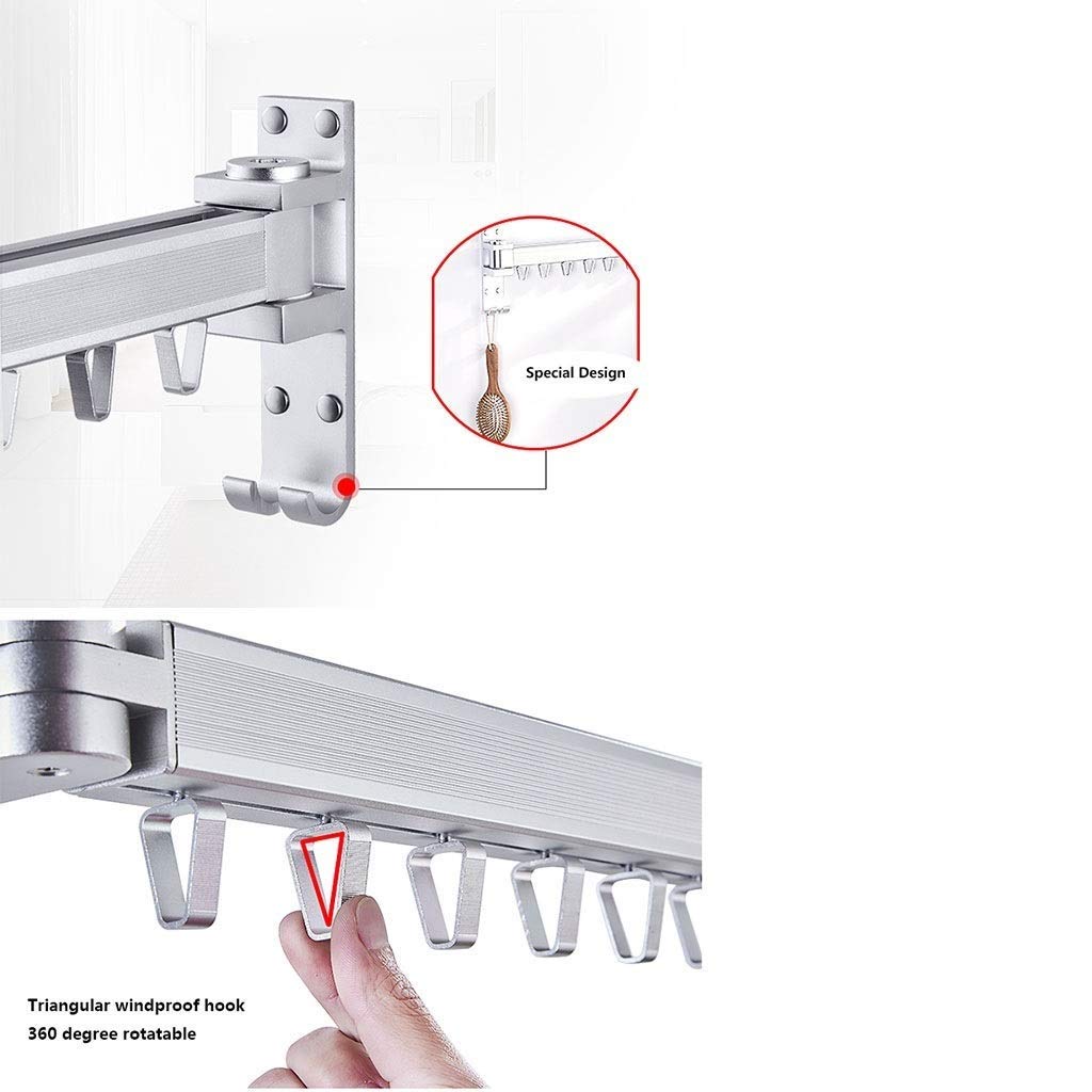 Wall Mounted Space Saving Clothes Drying Rack - Retractable Foldable Laundry Rack for Small Spaces - Easy to Install in Bedroom, Bathroom, Balcony - Perfect for Apartments, Dorms & RVs