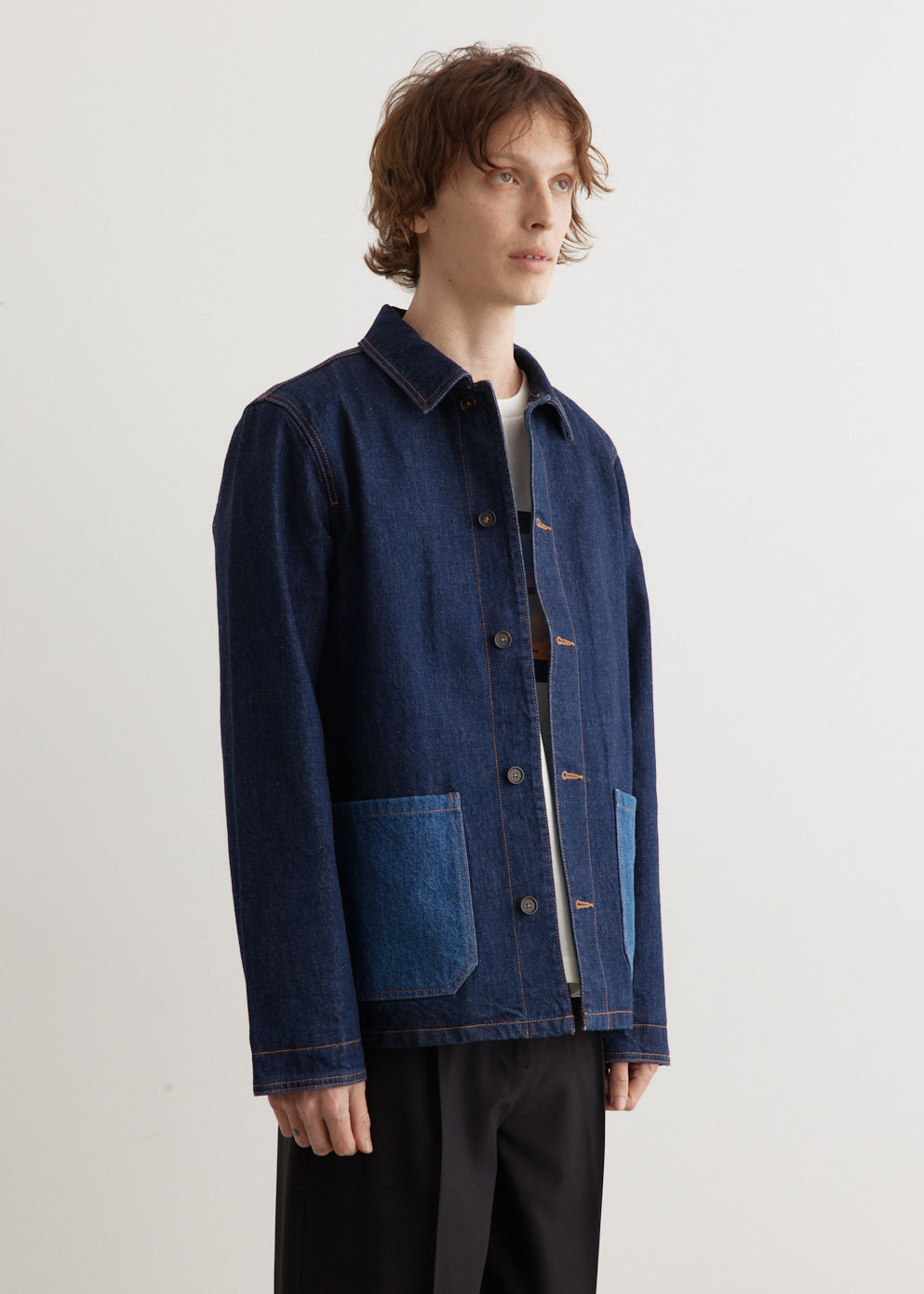 Veste Anthonin Ial Washed Indigo Denim Jacket M02967Ial - Stylish Vintage Washed Blue Jean Jacket for Men | Perfect for Casual Outings, Streetwear Fashion & Everyday Wear