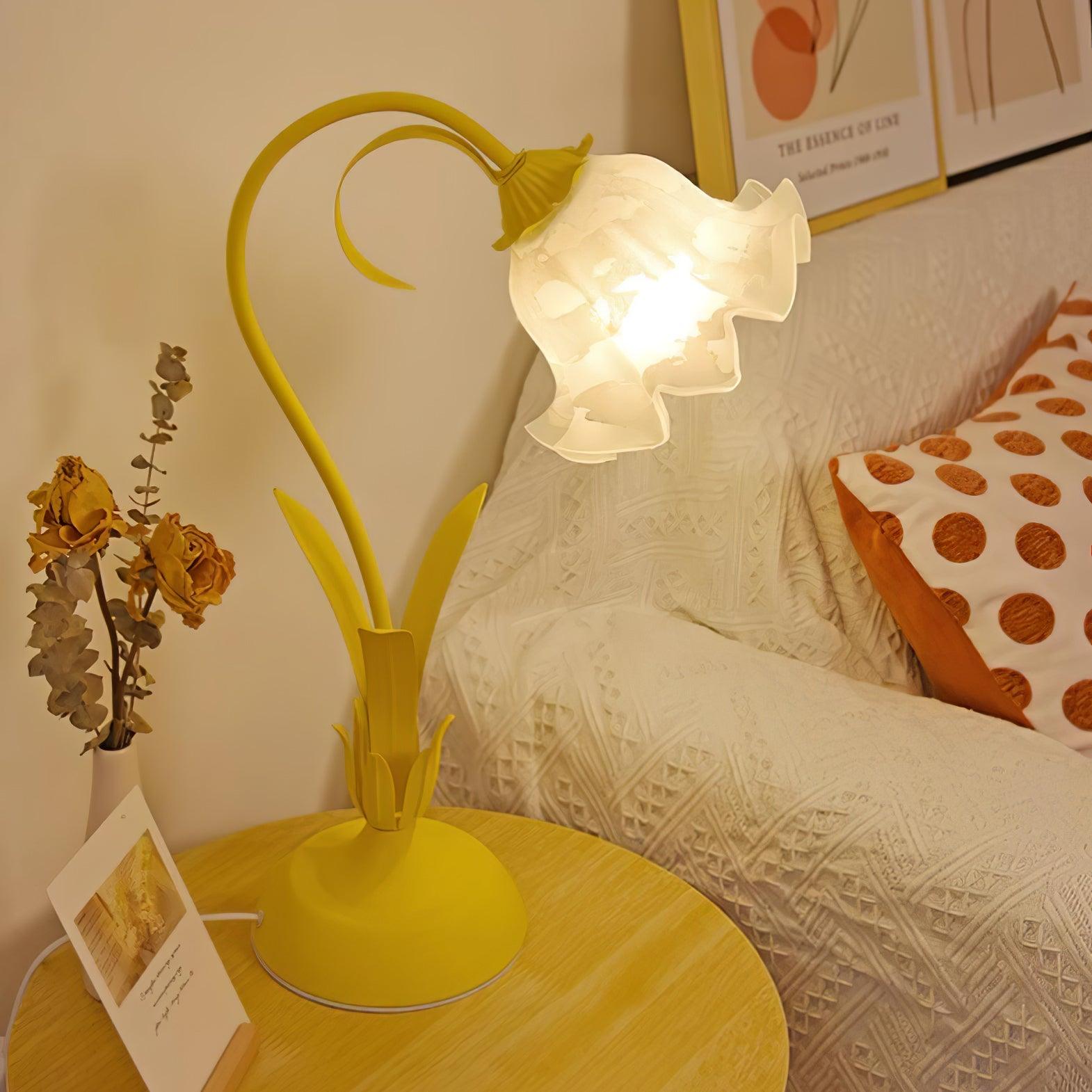 Lily of the Valley Table Lamp - Elegant Floral Bedside Lighting for Bedroom, Living Room & Office Decor - Perfect for Reading, Relaxing & Creating Cozy Ambience