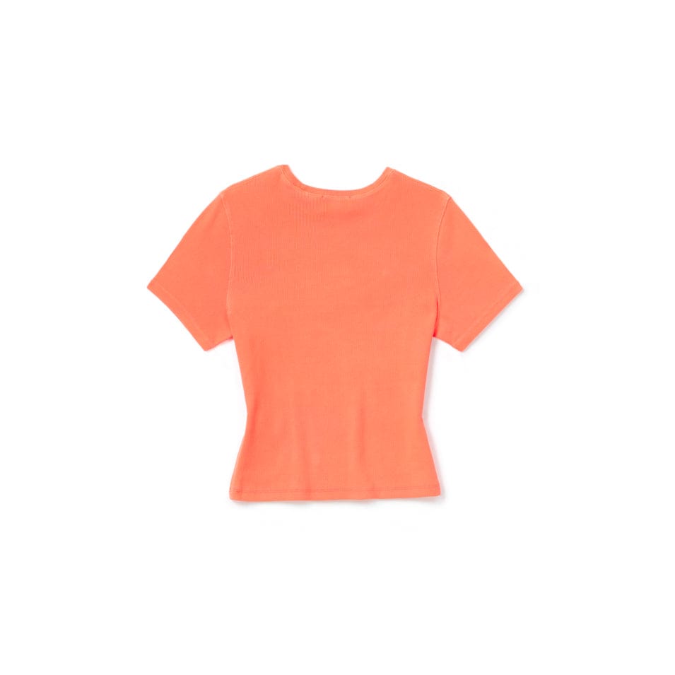 Fluoro Orange Ribbed T-Shirt for Men - Comfortable & Stylish Casual Wear for Everyday Outfits & Gym Sessions