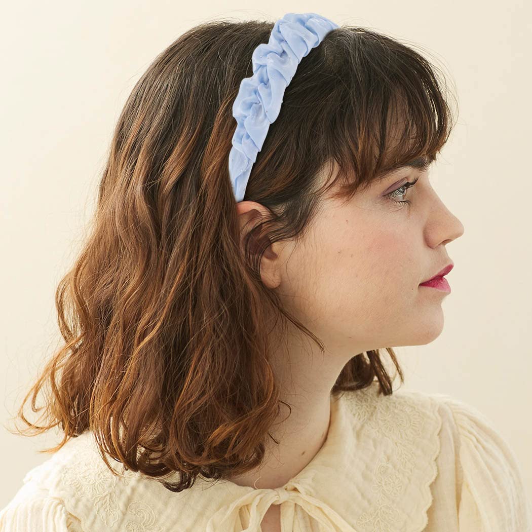 Zoestar Crystal Hair Hoop - Fashion Elastic Wide Headbands for Women & Girls - Sparkly Party Hair Accessories (Blue) - Perfect for Weddings, Prom, Birthday Parties & Daily Wear