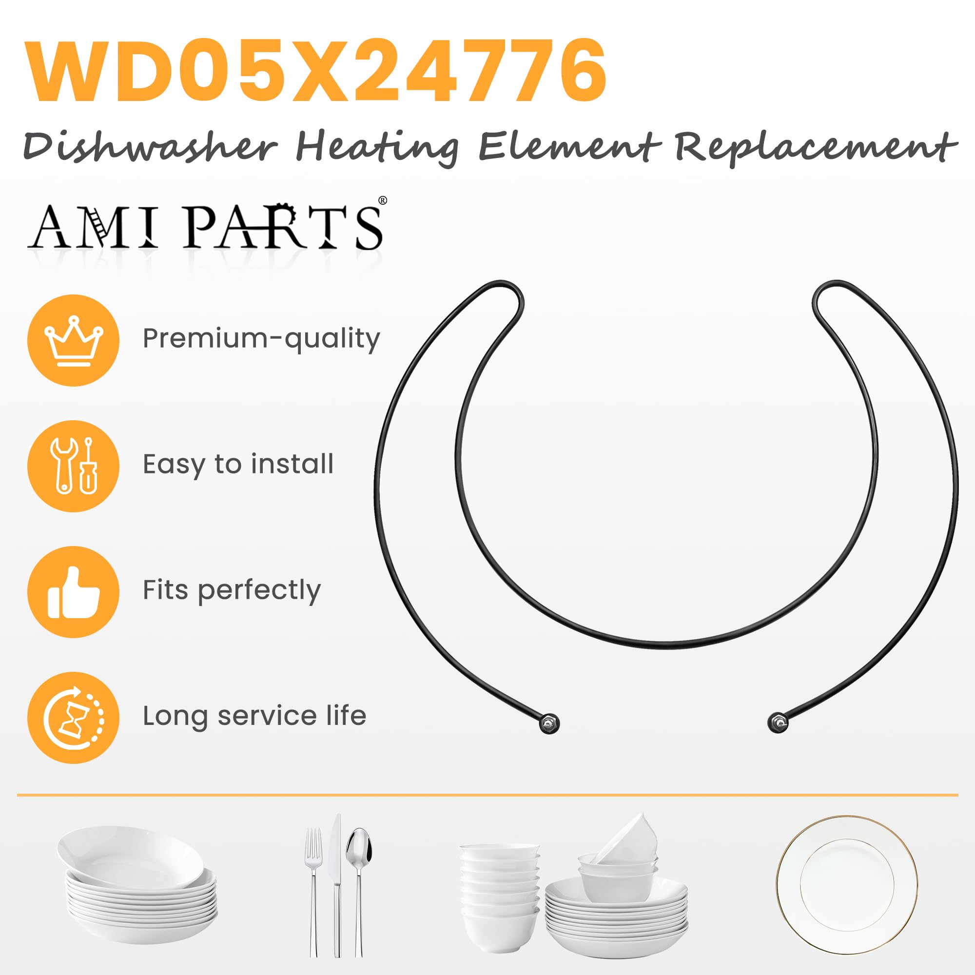 GE Dishwasher Heating Element WD05X24776 WD05X23763 - Replacement Part for GE Dishwashers - Compatible with WD05X30818 WD05X10015 WD05X21294 WD05X21716 - Perfect for Quick Drying and Efficient Cleaning in Your Kitchen