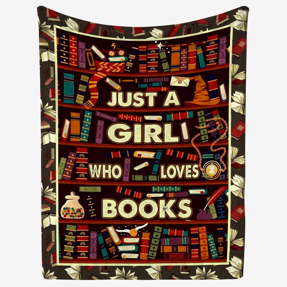 Just A Girl Who Loves Books Fleece Blanket - 59.1