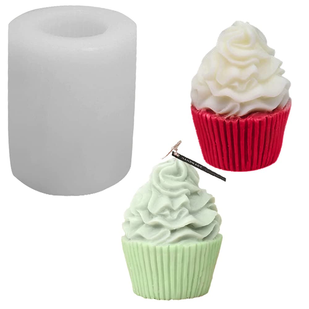 3D Ice Cream Cupcake Silicone Molds - Reusable Baking Molds for Ice Cream, Soap, Candle Making, Chocolate Fondant & Resin Casting - Perfect for DIY Crafts, Home Baking & Party Desserts
