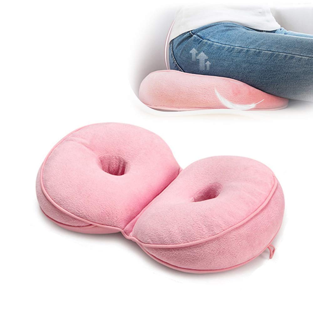 Memory Foam & Latex Dual Seat Cushion - Ergonomic Office Chair & Car Seat Pad for Women - Comfortable Back Support & Buttocks Pain Relief - Perfect for Work, Travel & Home Use
