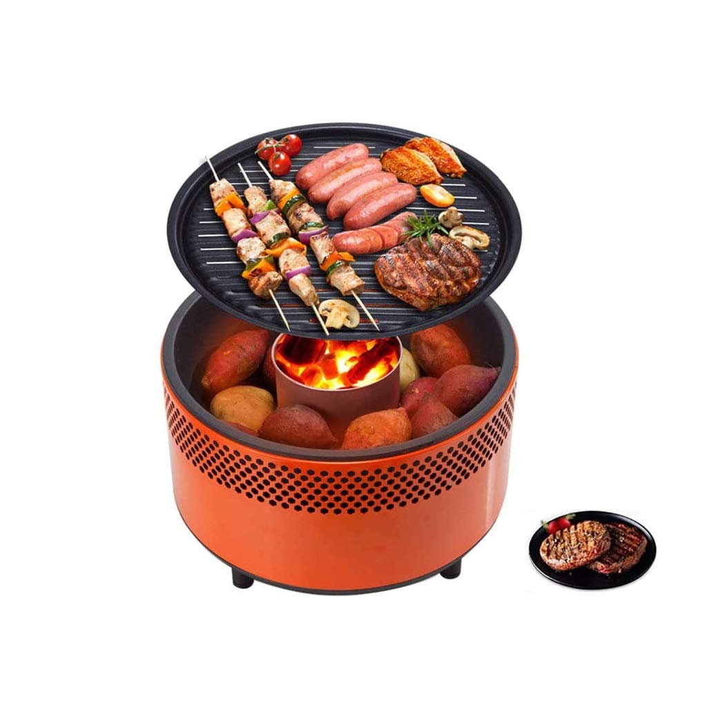GANFANREN Portable Charcoal Grill - Smokeless Mini BBQ Oven with Windproof Design for Backyard, Camping & Outdoor Cooking | Perfect for Picnics, Tailgating & Family Gatherings