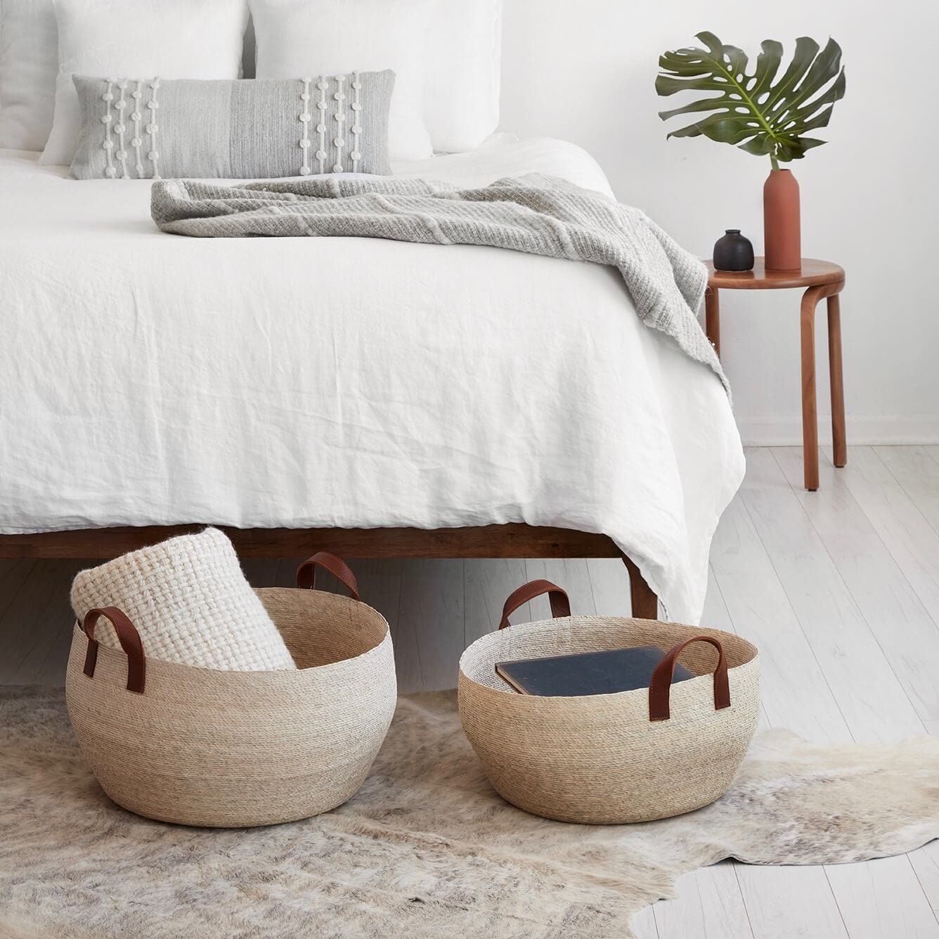 Stylish Mercado Floor Baskets - Woven Storage Baskets for Home Organization | Perfect for Living Room, Bedroom & Nursery Decor