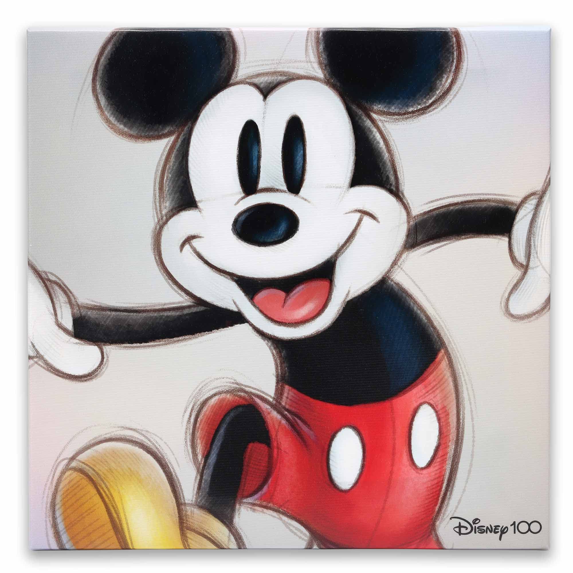 Disney Mickey Mouse Sketch Gallery Wrapped Canvas Wall Art - Classic Mickey Mouse Home Decor for Living Room, Bedroom & Office - Perfect Gift for Disney Fans