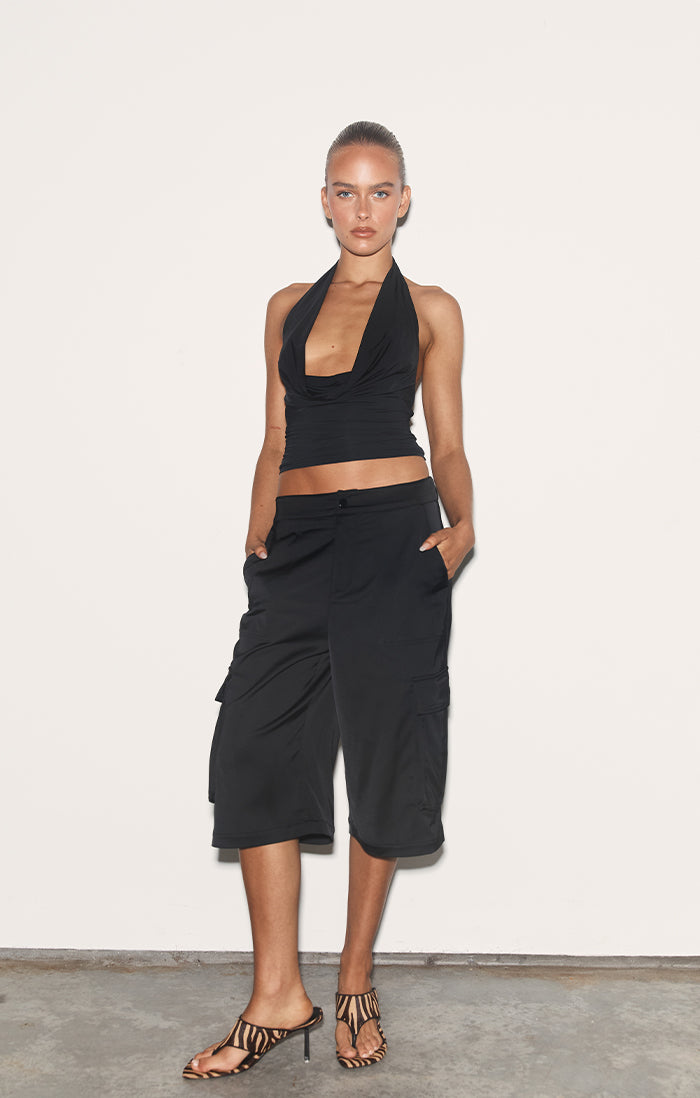 Lori Black Shorts for Women - High Waist Casual Summer Shorts | Comfortable Stretchy Fabric for Gym, Running, Yoga & Outdoor Activities