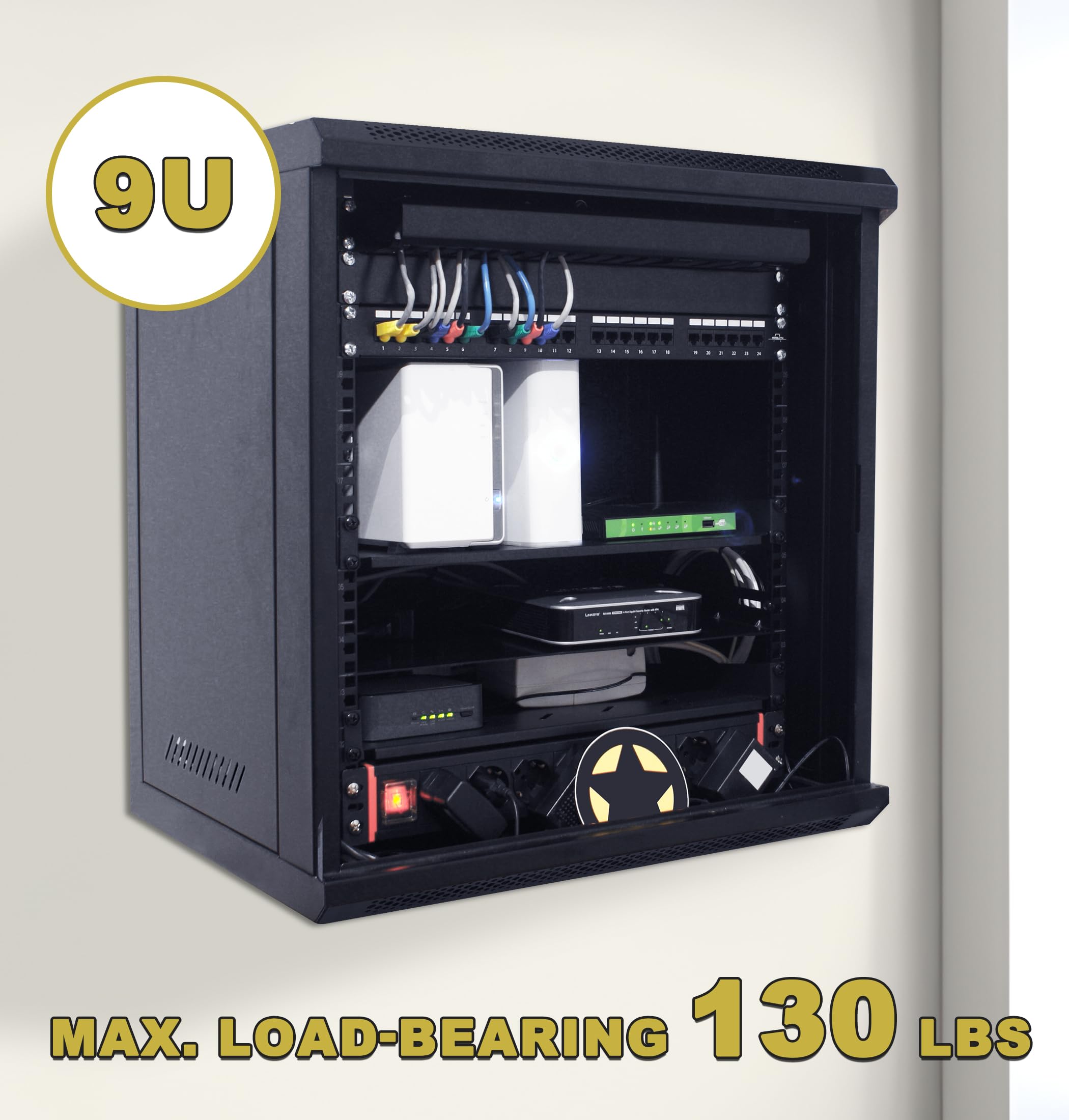3U Wall Mount Network Server Shelf - 17