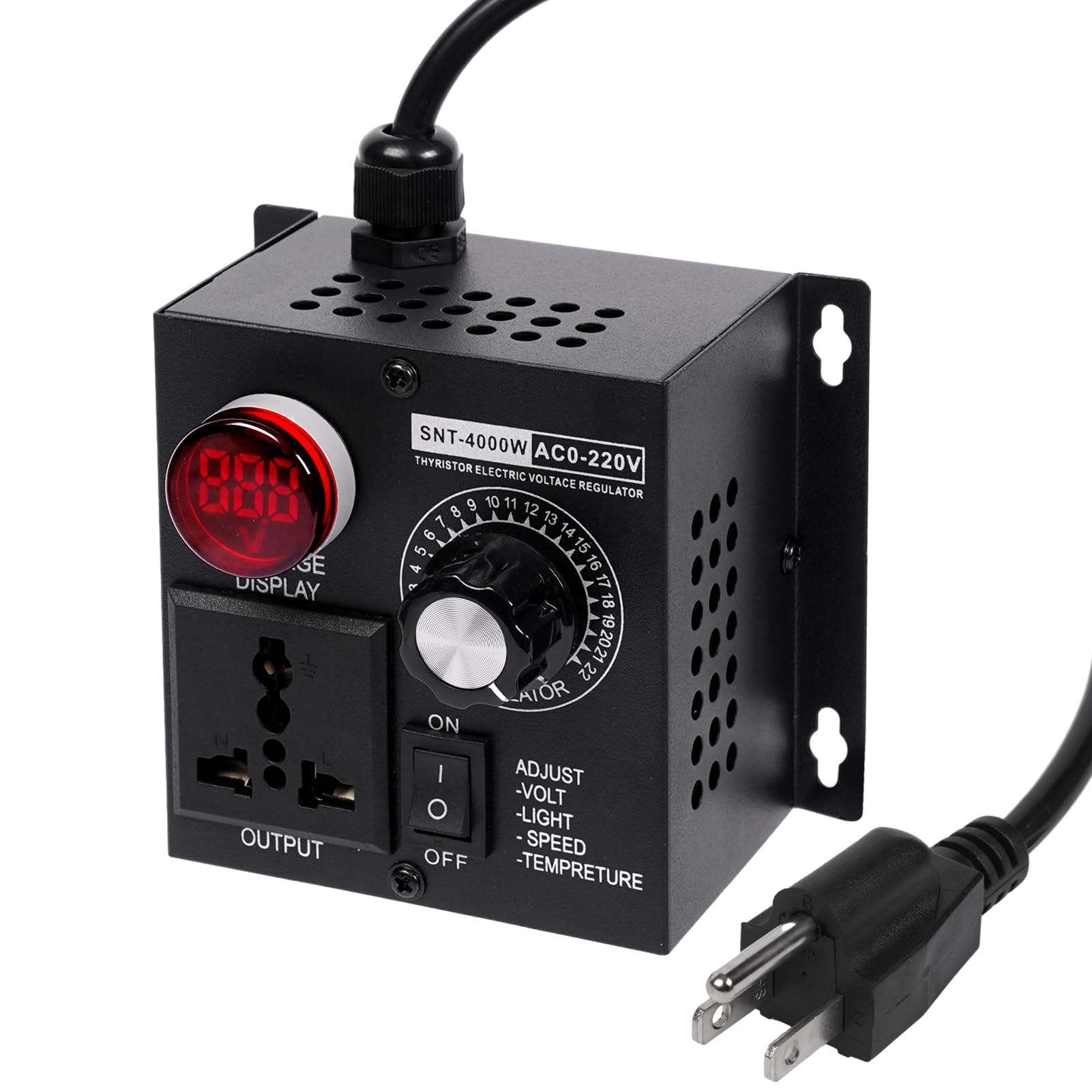 Variable Speed Controller for AC Motors - 120V SCR Fan Speed Regulator with LED Display | Perfect for HVAC, Industrial Equipment & Home Appliances