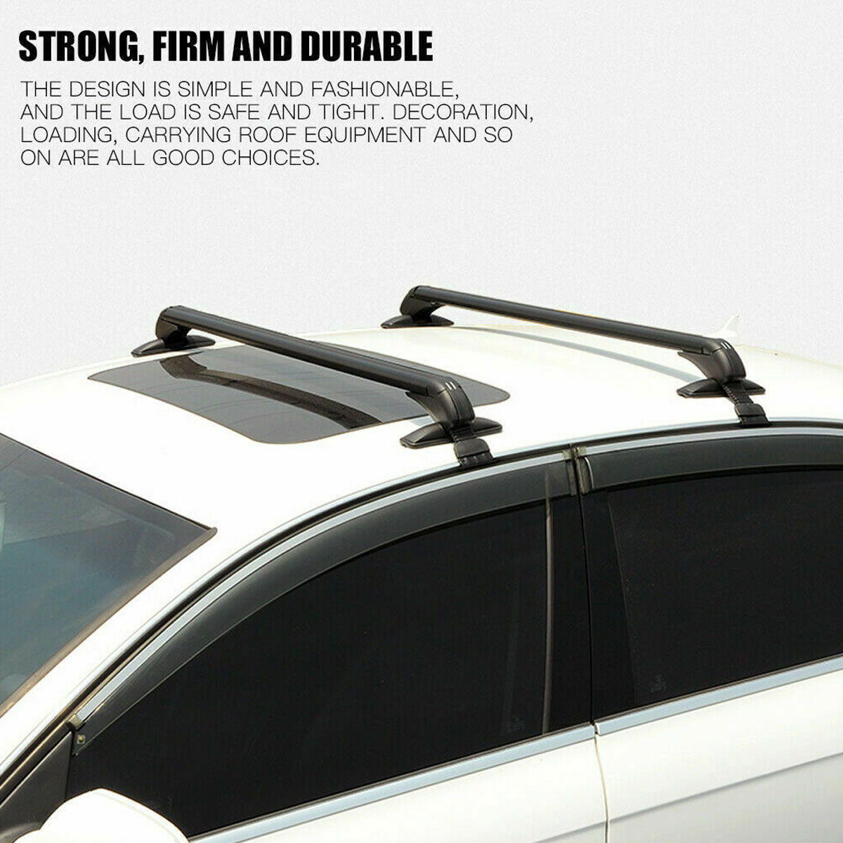 Universal 110cm Car Roof Rack Carrier - Adjustable Aluminum Alloy Cross Bars with Lock System | Perfect for SUVs, Sedans & Outdoor Travel Gear Transport