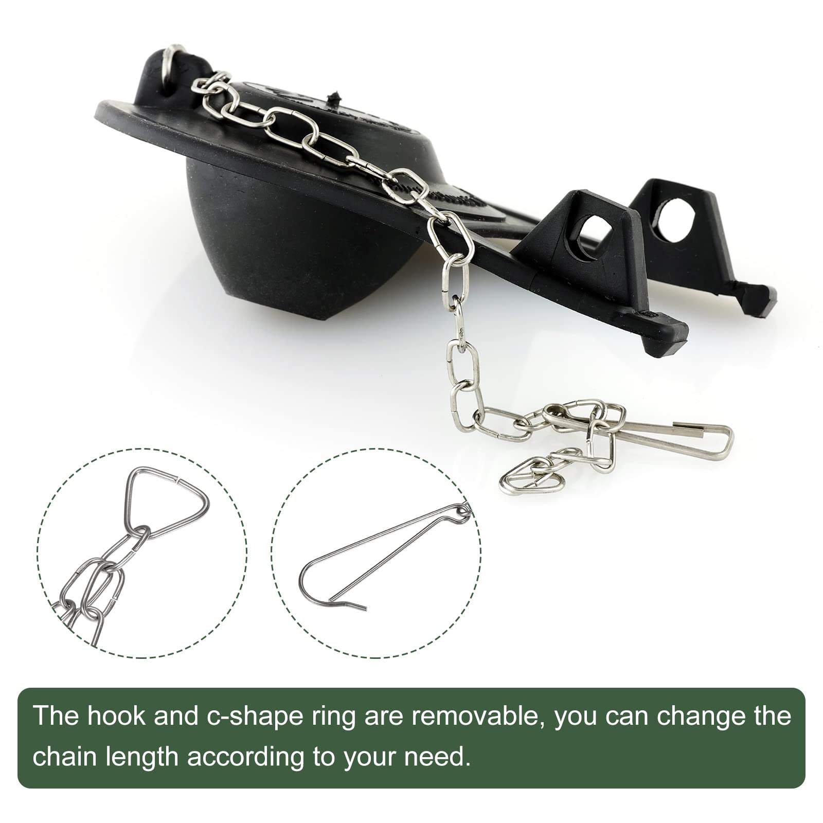 YOKIVE 4 Pack 304 Stainless Steel Toilet Flapper Chain Replacement - 8.66 Inch Oval Lift Chain for Toilet Tank Repair (Silver) - Perfect for Home Bathroom Maintenance & Plumbing Fixes