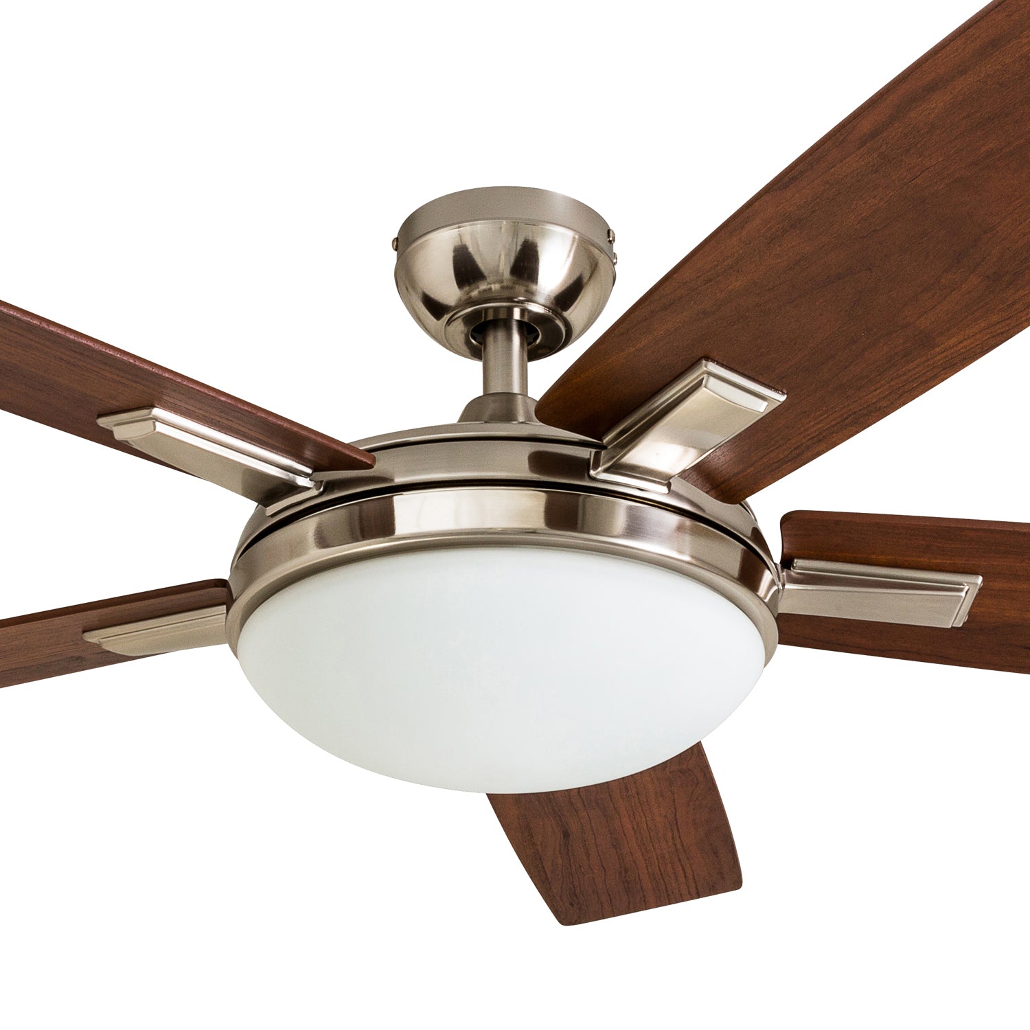 52 Inch Brushed Nickel Ceiling Fan with Remote Control - Modern Cooling for Living Room, Bedroom, and Office Spaces