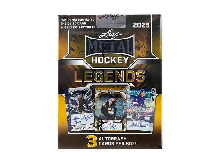 2025 Leaf Metal Legends Hockey Hobby Box - Collectible Trading Cards for NHL Fans - Perfect for Sports Memorabilia Collections & Fantasy Hockey Enthusiasts