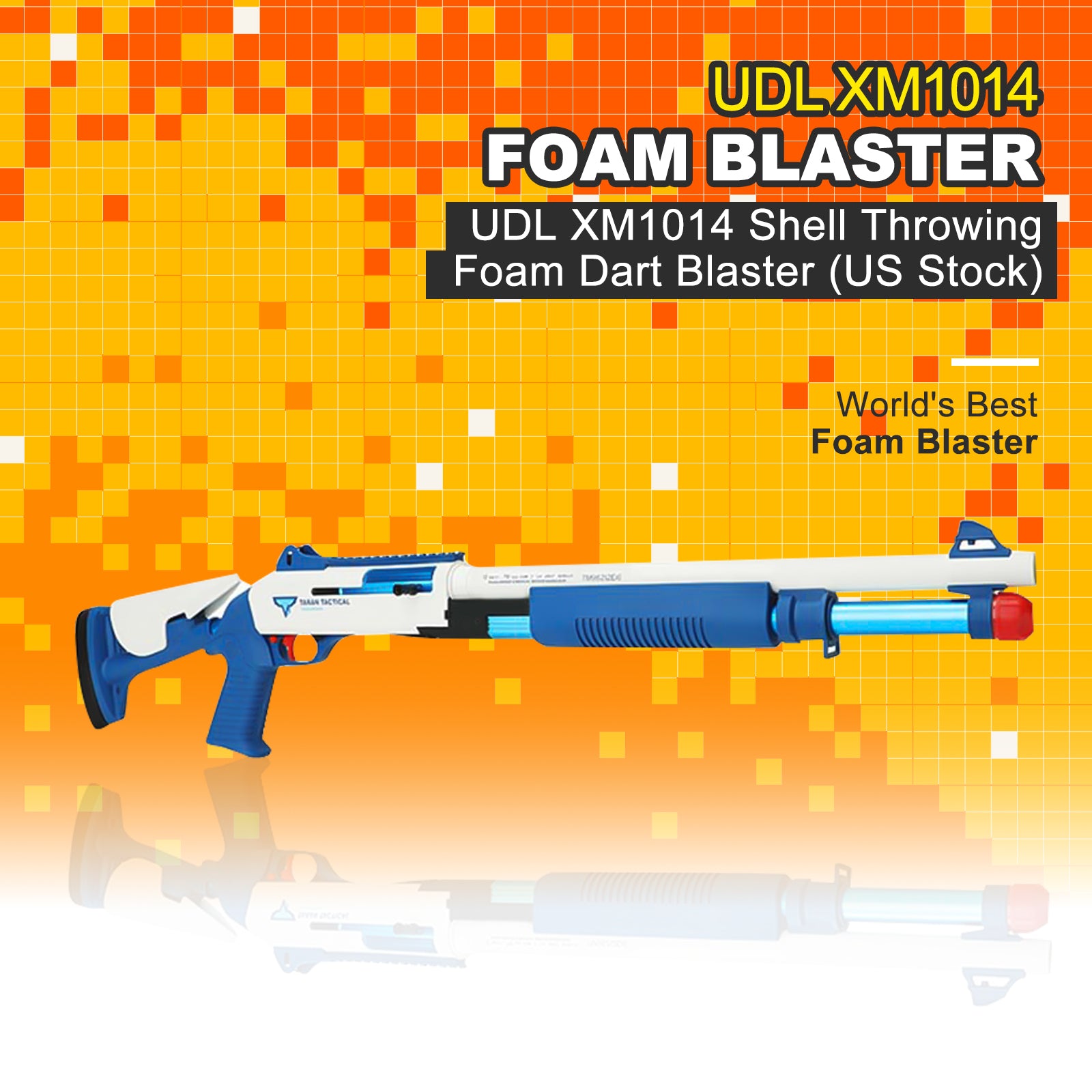 UDL XM1014 Shell Ejecting Foam Dart Blaster Toy - Pump Action NERF Style Blaster for Outdoor Games, Backyard Battles & Team Competitions (US Stock)