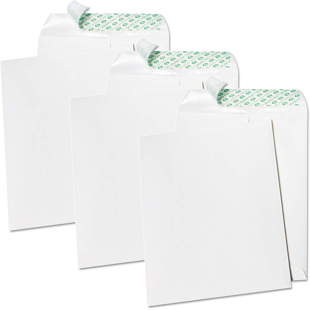 Quality Park Tech-No-Tear Catalog Envelopes - 9x12 Inches, White, Pack of 100 (77390) - Durable Mailing Envelopes for Business Documents, Invoices & Office Supplies