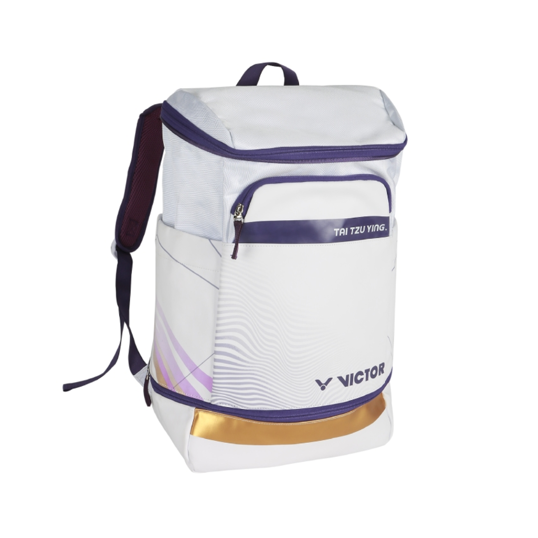 Victor BR3025TTY AJ Backpack - Lightweight Durable School Backpack for Women & Men, Water-Resistant Laptop Bag with USB Charging Port (Bright White/Medium Purple) - Perfect for College, Travel & Work Commute