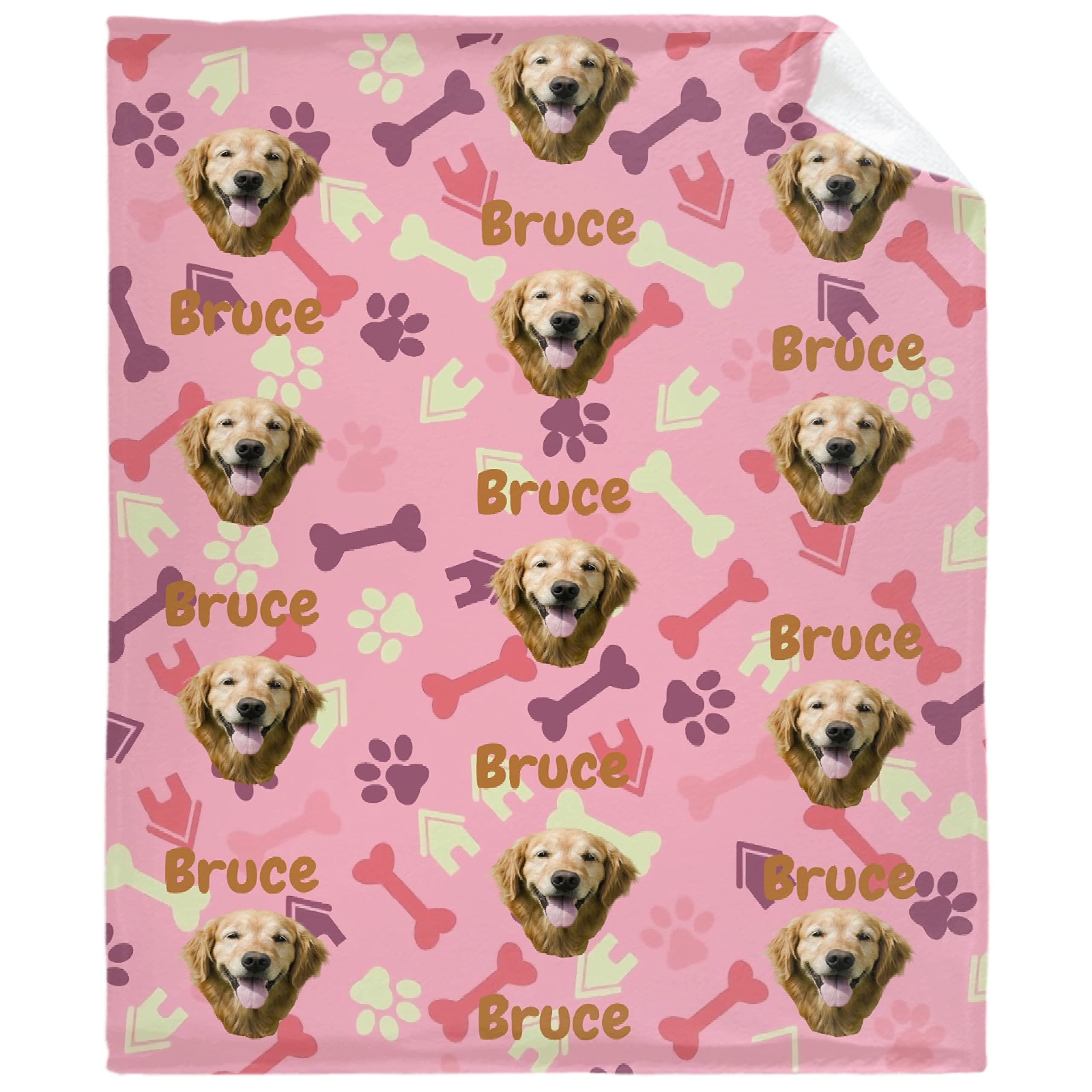 **Custom Photo Dog Blanket - Personalized with Name & Picture - Soft Fleece Throw for Pets - Perfect Gift for Dog Lovers, Pet Parents - Cozy Blanket for Bed, Sofa, or Travel**