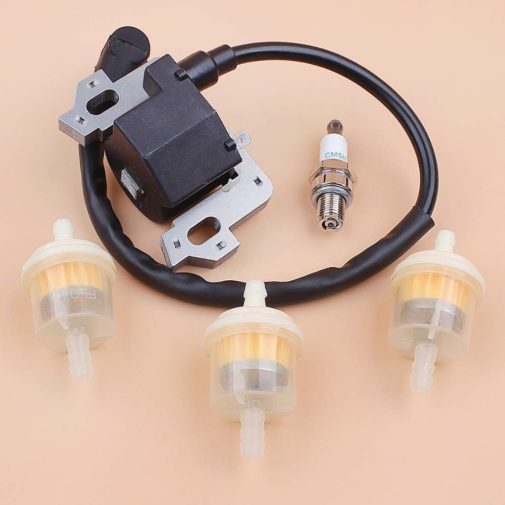 Honda GC135 GC160 GC190 GS160 GS190 Ignition Coil & Fuel Filter Replacement Kit - OEM 30500-ZL8-004, 30500-ZL8-014, 30500-Z0J-003 - Compatible with Lawn Mowers, Generators & Small Engines