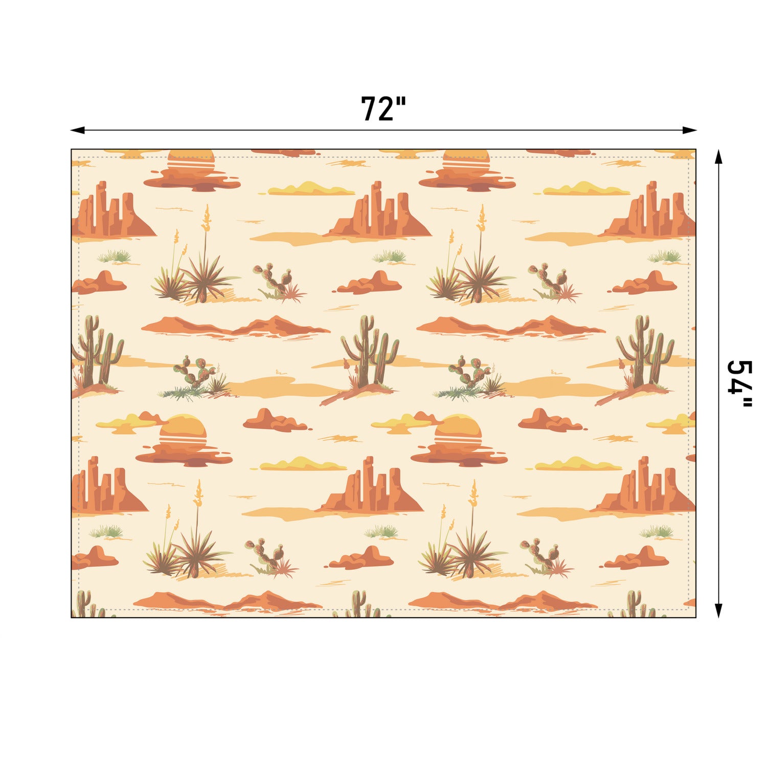 Desert Scene Tablecloth - 4 Sizes Polyester Table Linens for Picnics, Parties & Outdoor Dining | Waterproof & Wrinkle-Resistant