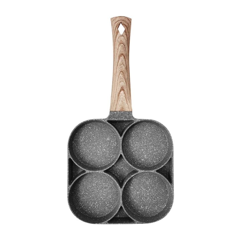 Non-Stick 4-Hole Omelette Pancake Pan - Perfect for Fried Eggs, Crepes & Breakfast Cooking | Ideal for Home Kitchens, Camping & Quick Breakfast Prep