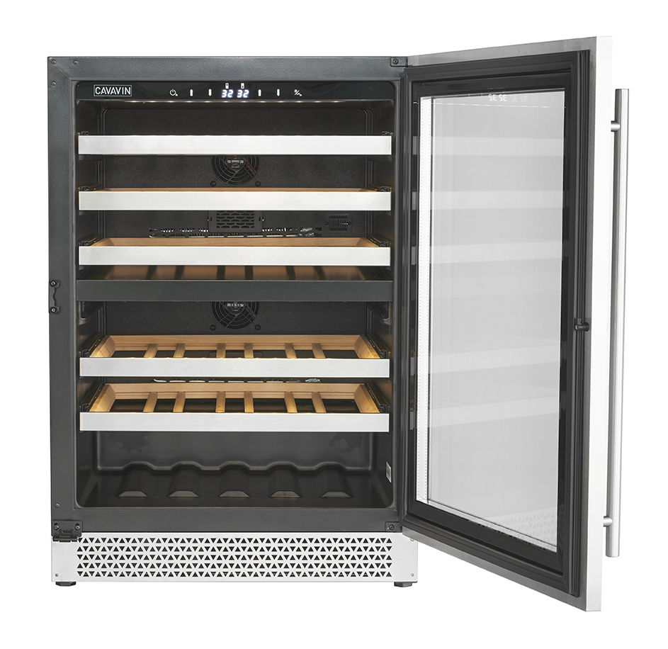 Cavavin V 041WDZ Vinoa Collection 24 Bottle Stainless Steel Wine Cooler Refrigerator - Perfect for Home Bars, Restaurants, and Wine Cellars