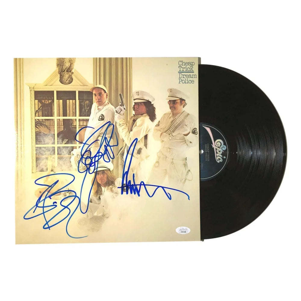 Authentic Hand-Signed Dream Police LP Album by Cheap Trick - Nielsen & Zander Peterson - JSA Certified COA - Perfect for Music Collectors & Rock Memorabilia Displays