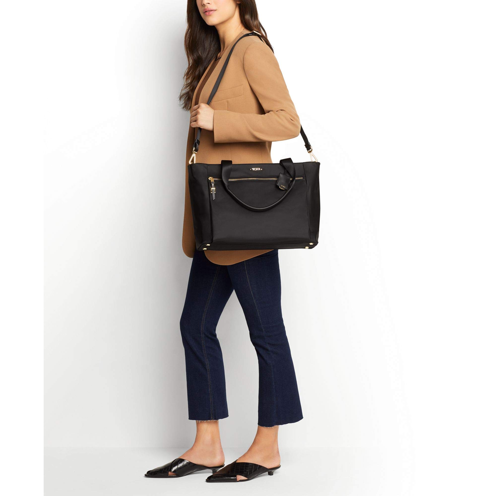 Tumi Women's Mauren Tote Bag - Premium Leather Work Tote for Women, Mink/Silver, Spacious Professional Handbag for Office, Business Travel & Daily Commute