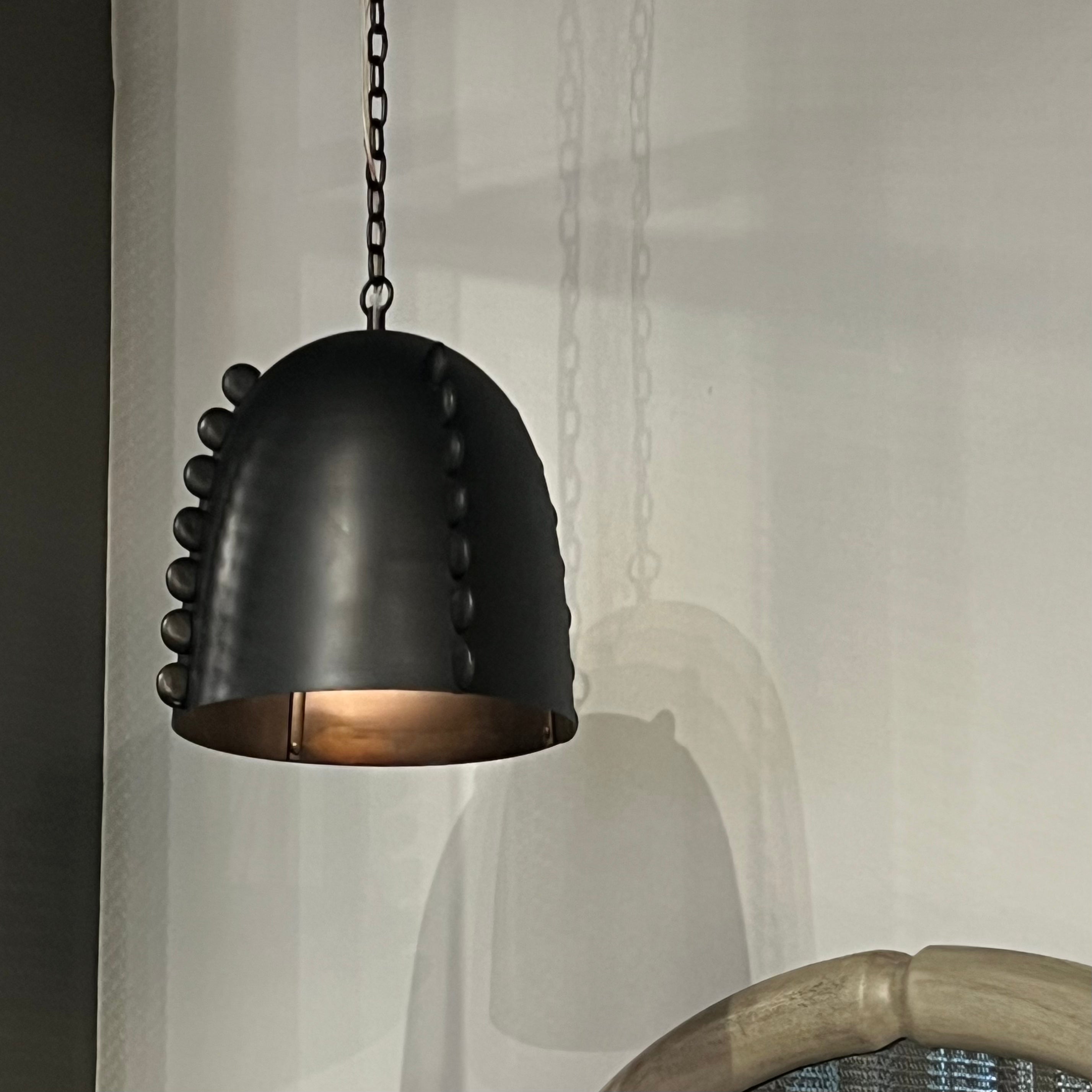 Hobbes Bronze Iron Pendant Light - Vintage Industrial Ceiling Fixture for Dining Room, Kitchen, or Bedroom