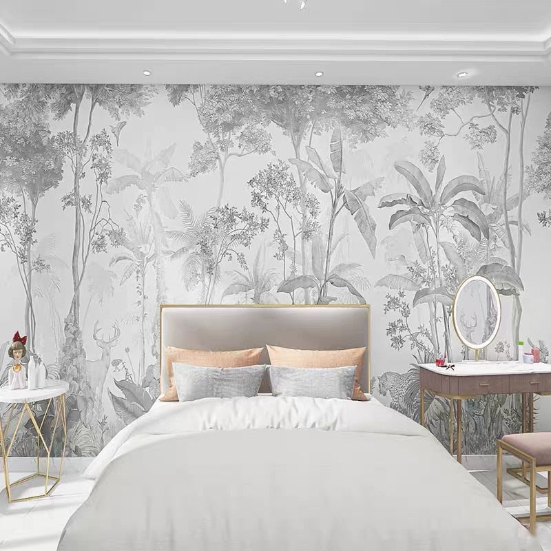 Tropical Chic Wallpaper Mural - Vibrant Botanical Peel & Stick Wall Decor for Living Room, Bedroom, Nursery | Waterproof & Easy to Install