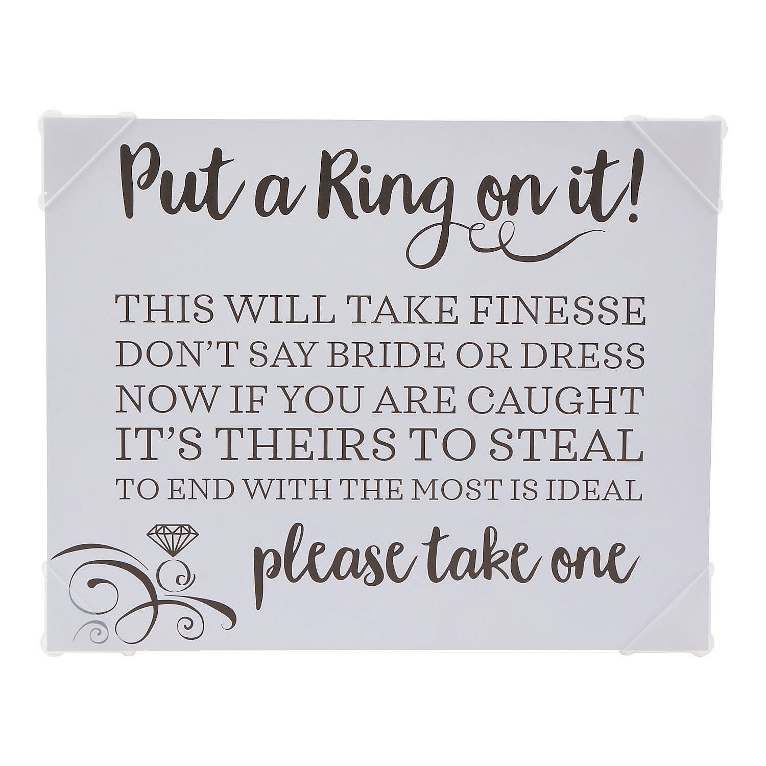 Fun Express Put A Ring On It Bridal Shower Game Sign - Wedding Party Decor for Bachelorette & Engagement Celebrations - Perfect for Bridal Showers, Wedding Receptions & Girls Night Out