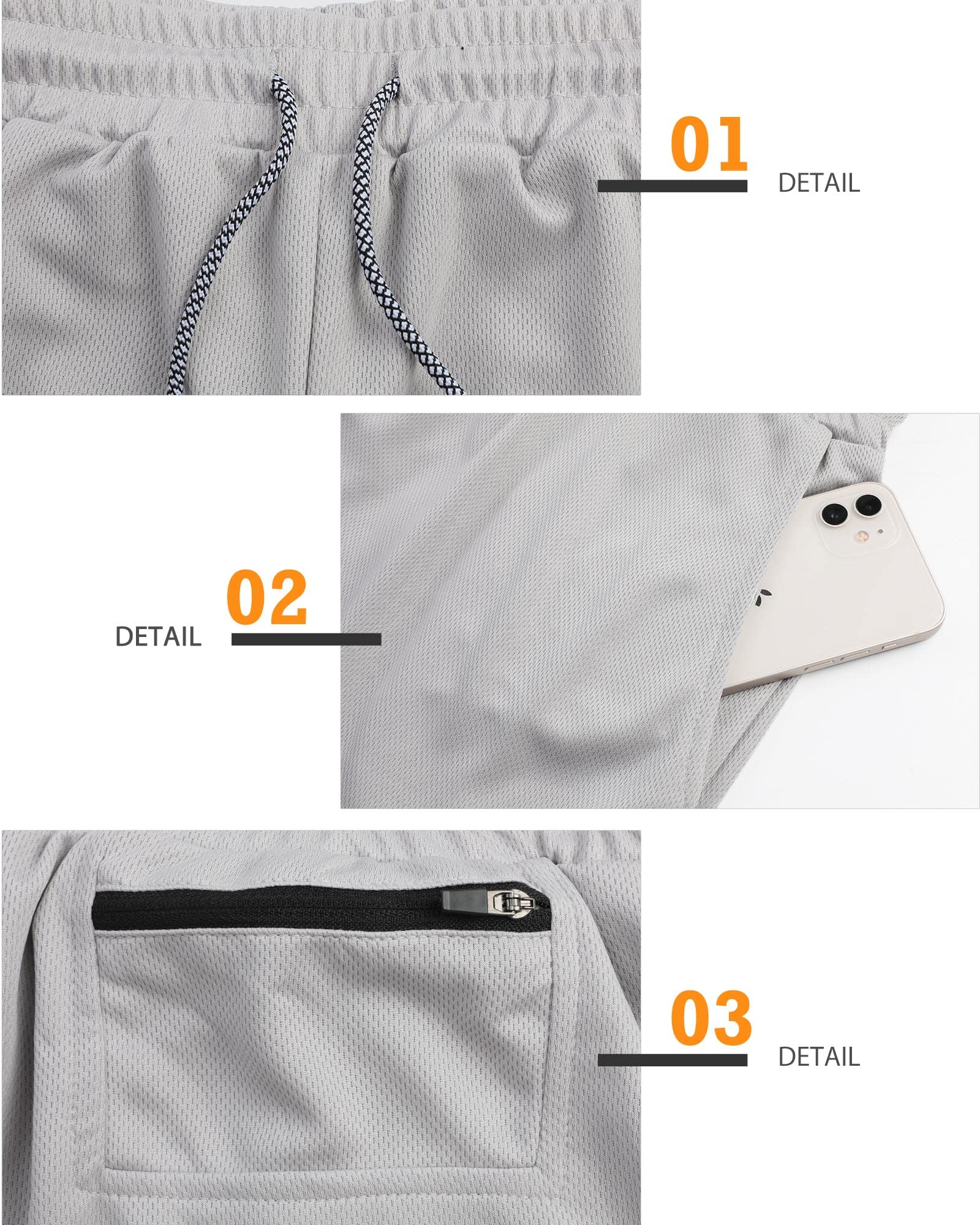 Surenow Men's 2-in-1 Running Shorts - 7-Inch Gym Workout Shorts with Liner for Yoga, Training & Outdoor Sports | Lightweight & Breathable for Summer Activities
