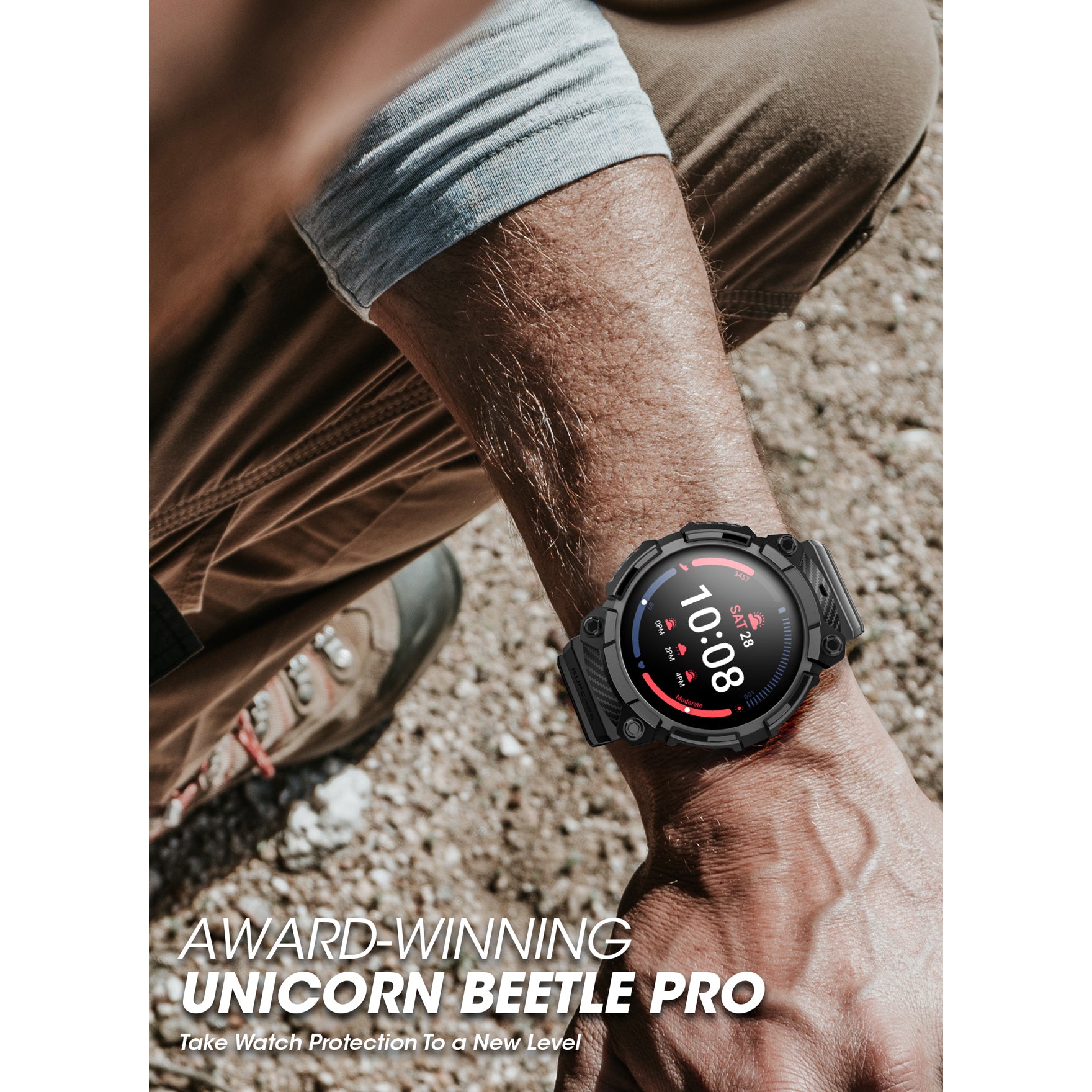 Samsung Galaxy Watch5 Pro 45mm Case with Unicorn Beetle PRO Band - Rugged Protective Cover for Outdoor Sports & Fitness Tracking (Black) - Perfect for Hiking, Running & Active Lifestyle