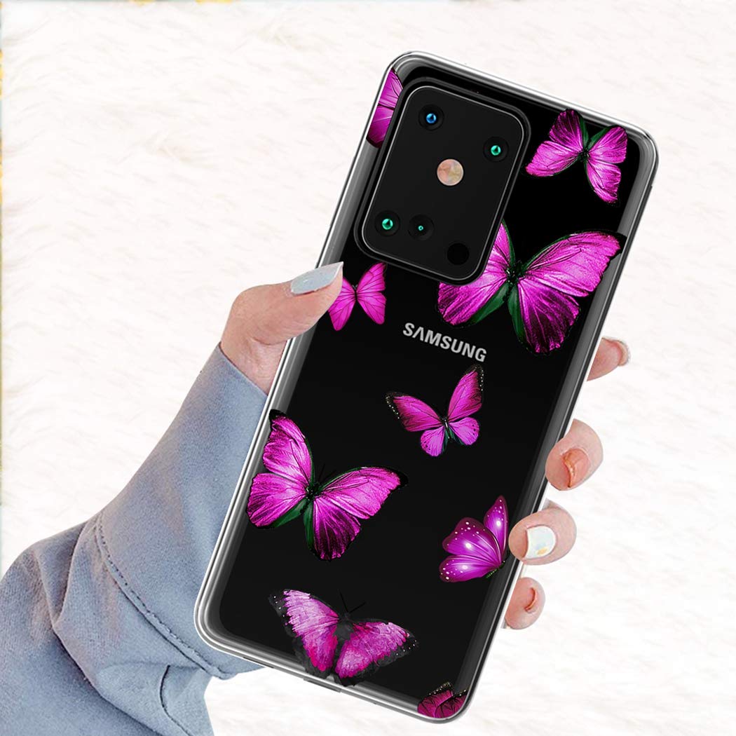 Cute Clear Slim Shockproof TPU Case for Samsung Galaxy S20 Ultra 5G - Soft Protective Phone Cover with Butterfly Design for Women & Girls | Perfect for Everyday Use, Work, and Travel