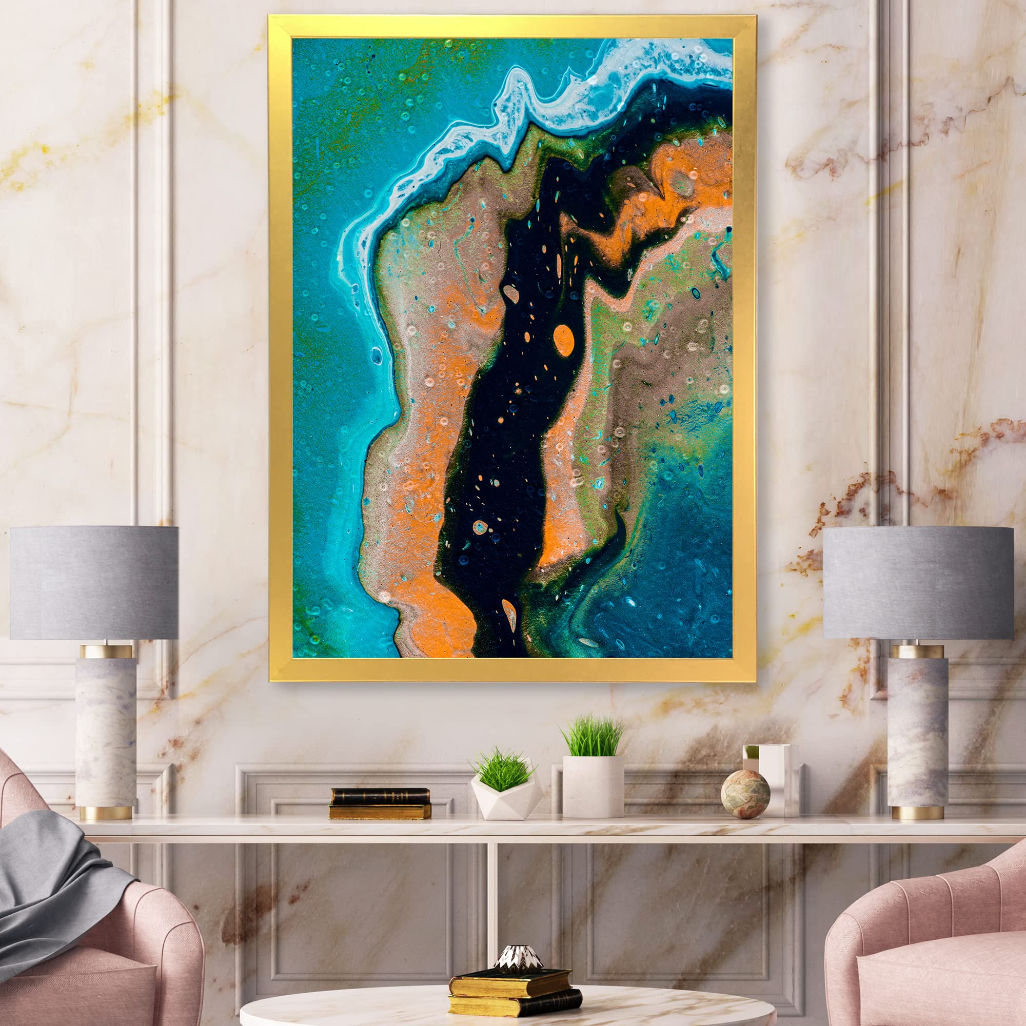 Abstract Orange and Black Modern Framed Wall Art - Contemporary Home Decor for Living Room, Bedroom & Office | DesignQ Composition