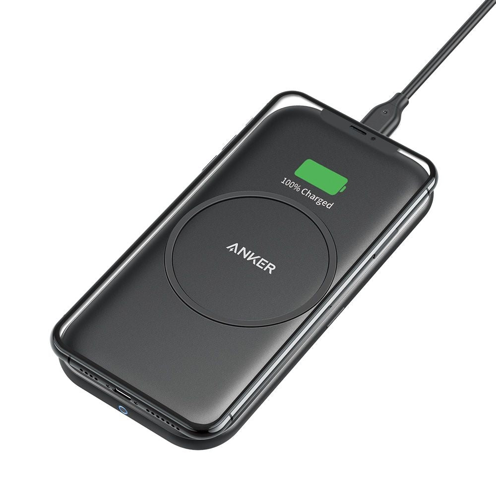 Anker PowerWave Base Pad - Wireless Charging Pad for iPhone, Samsung & Qi-Enabled Devices - Fast Charging Stand for Home, Office & Car (Black)