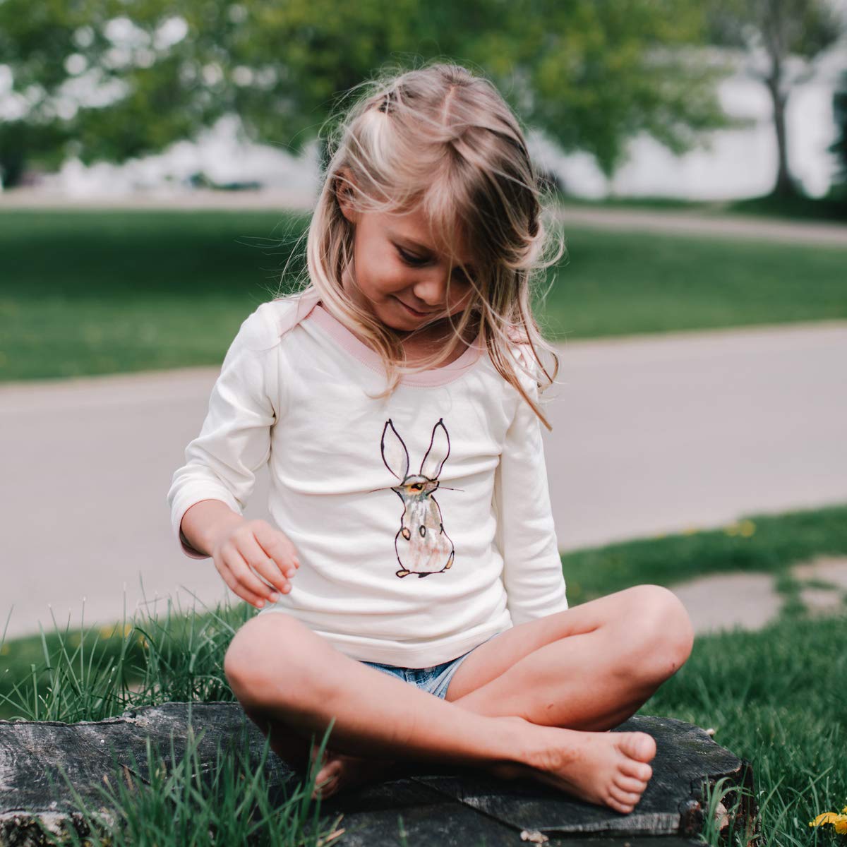 Babysoy Jane Goodall Long Sleeve Organic Cotton Tee for Toddlers - Unisex Animal Print Shirt for Boys & Girls | Perfect for Playdates, Daycare & Family Outings