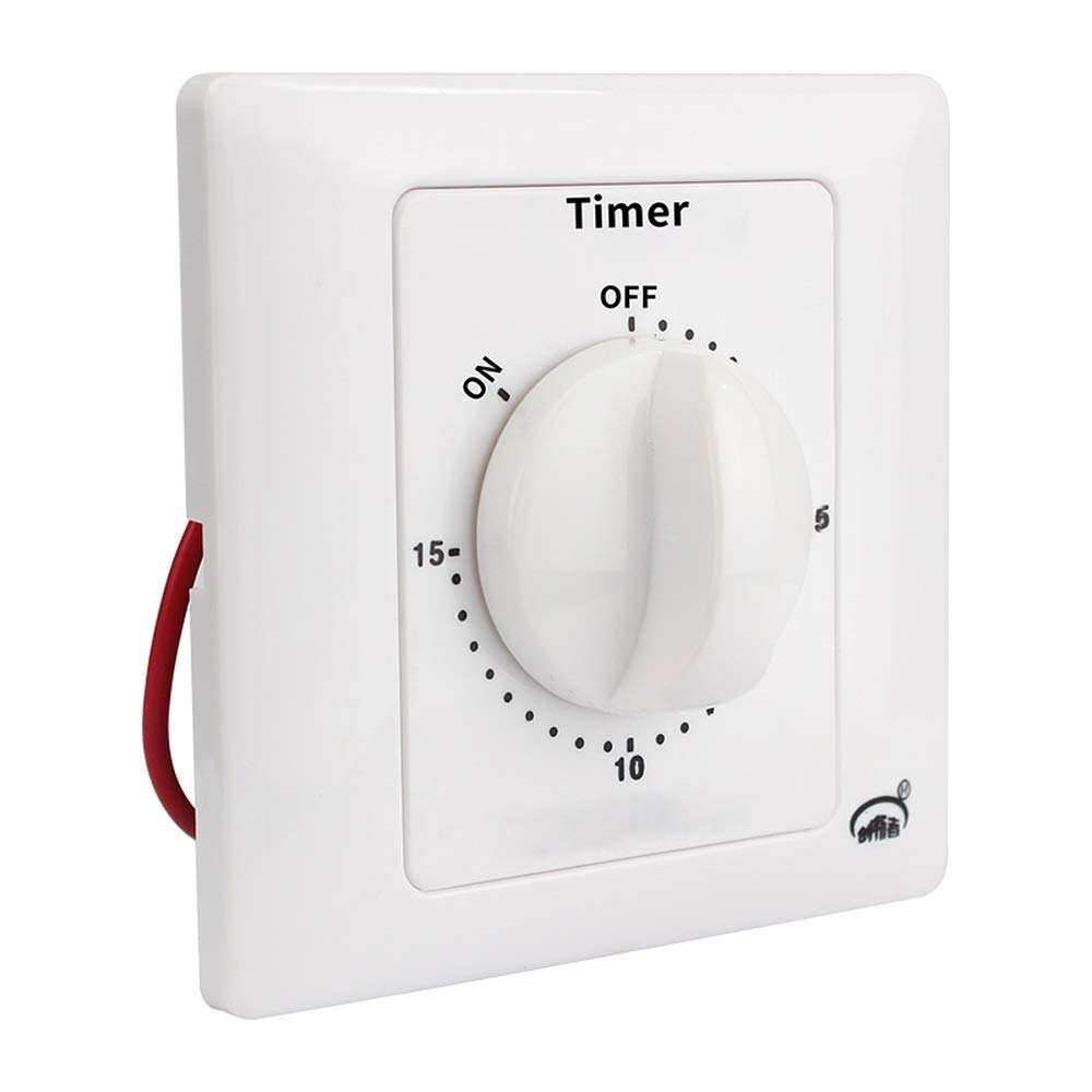 15-Minute Spring Loaded Countdown Timer - Automatic Mechanical Switch for Lights, Exhaust Fans, Heaters & LED - Perfect for Home, Office, Kitchen and Workshop Use