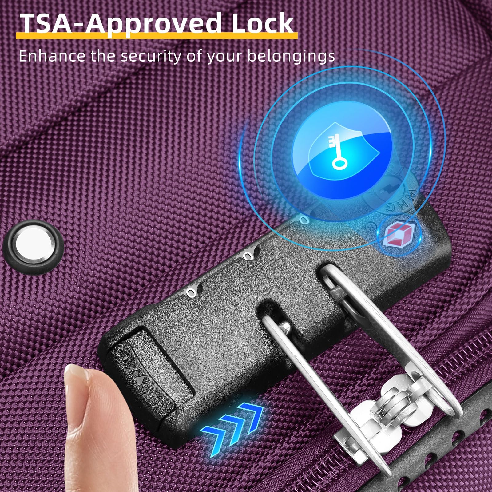 Lavender 5-Piece Expandable Softside Luggage Set with Spinner Wheels & TSA Lock - Lightweight Soft Shell Rolling Suitcases for Men & Women (Purple) - Perfect for Family Vacations, Business Trips & Air Travel